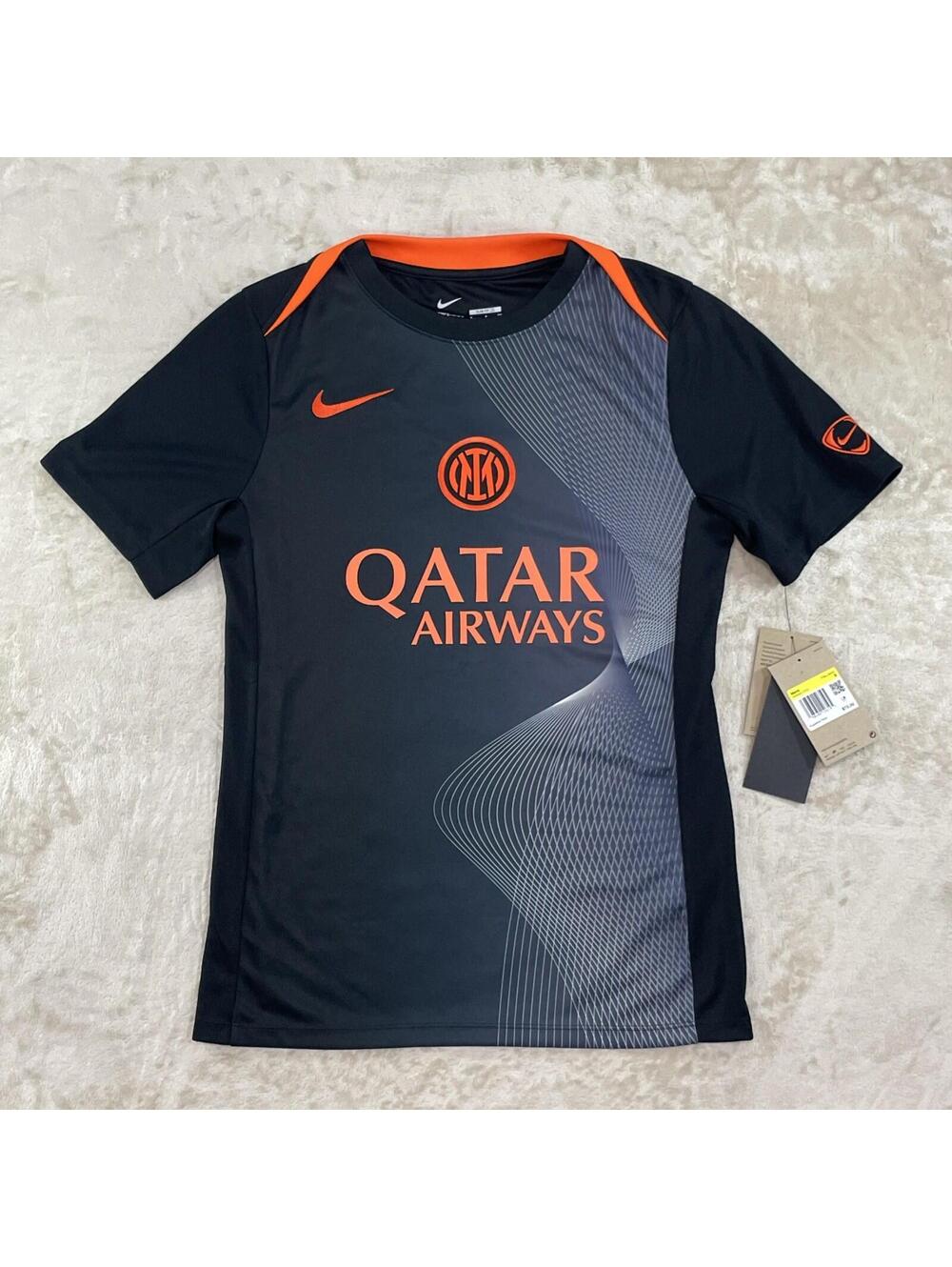 Nike Inter Milan Youth 2025/26 Third Pro Pre-Match Dri-Fit Top Black Small NWT